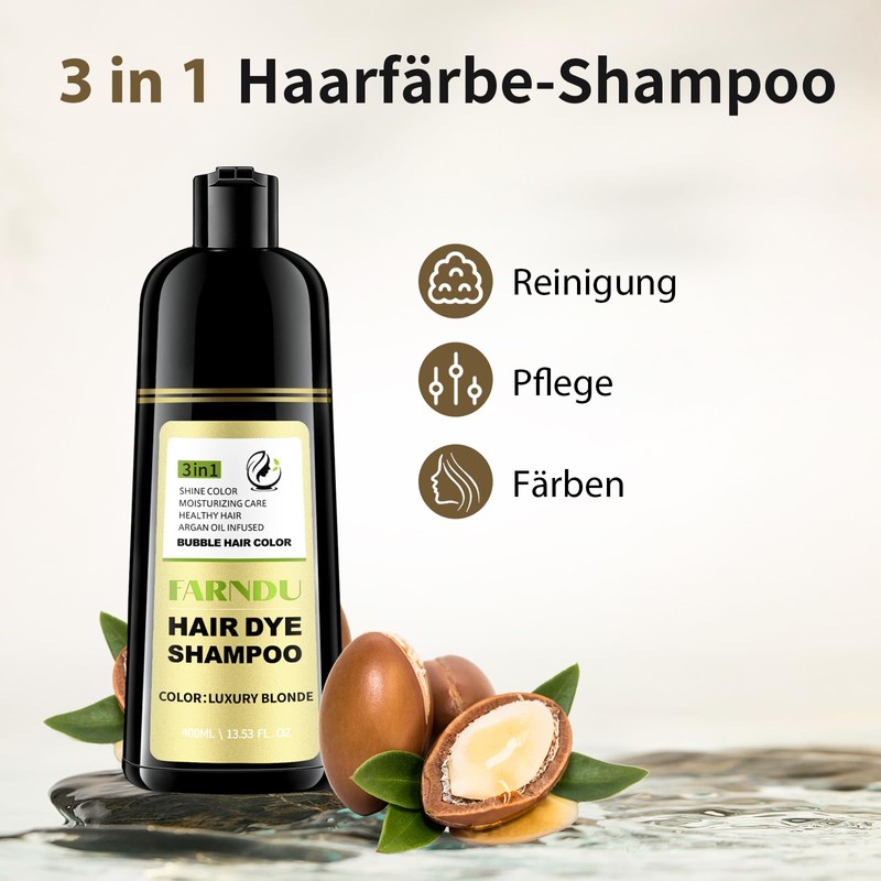 Blonde Hair Dye Shampoo 3 in 1 to Cover Grey