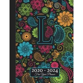 Five Year Planner: Monogram L Voodoo Style Binding I Your Initials Motivational Bullet Planner I 5 Years Appointments, Family Events, Log Book Business I Agenda & Schedule Journal I Christmas Gift