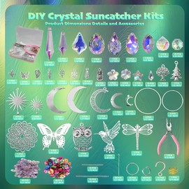 CeeVian DIY Suncatchers 460PCS DIY Crystal Suncatcher Kits Art and Crafts for Adults Hanging Prism Sun Catcher with Crystals Ball for Indoor Window Home Wedding Garden Decor Gifts