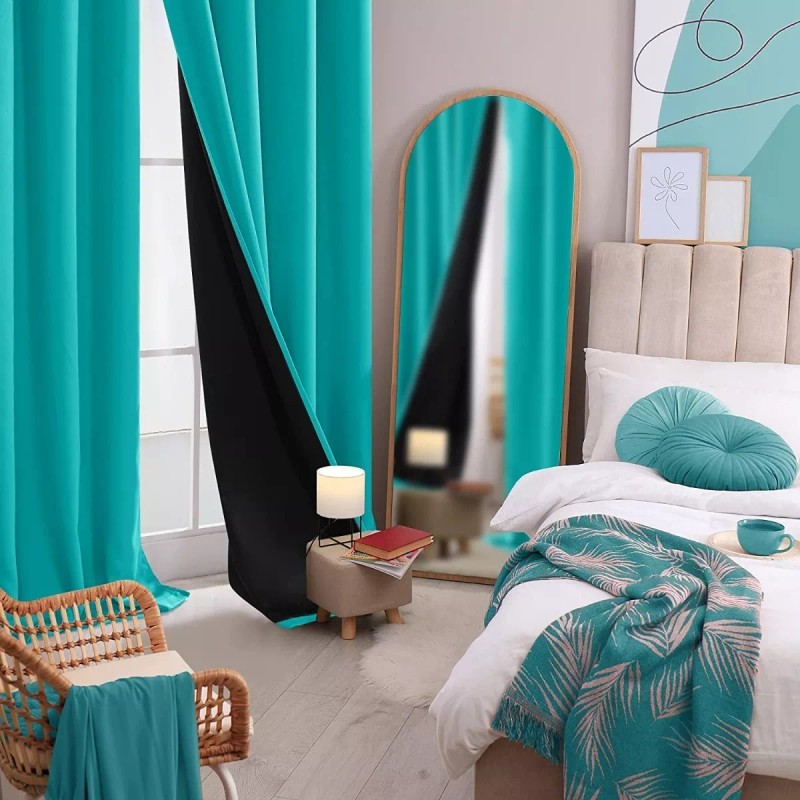 Deconovo Store 2 Cortina Forro Blackout Aislamiento Térmico Ruido 132x160cm