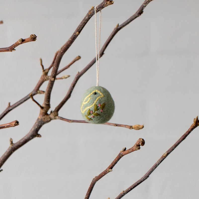 Gry & SIF Embroidered Easter Pendant Eggs, Easter, Felt Eggs,
