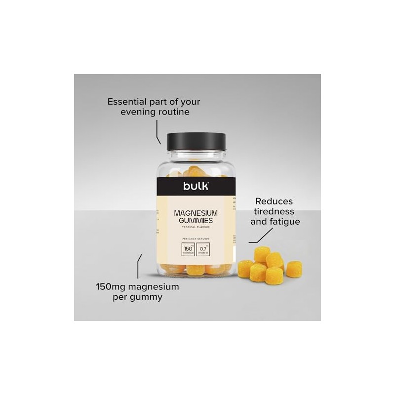 Bulk Magnesium Gummies, Tropical, 150 mg, 60 Gummies