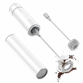 Electric Milk Frother Handheld,Travel Coffee Drink Mixer Batteries Included, 304 Stainless Steel Whisk for latte Cappuccino,Bulletproof Coffee Hot Chocolate,Egg White