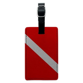 Graphics & More Flag-Scuba Diver Dive Leather Luggage Id Tag Suitcase Carry-on, Black