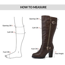 mysoft Women's Wide/Extra Wide Calf Knee High Boots Chunky Block Heel Round Toe Wide Width Tall Boots Side Zipper