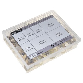 MEETOOT 170PCS Pipe Compression Fitting Compression Fitting Kit All Brass Compression Sleeve Ferrule Set for Brass Aluminium 304 Stainless Steel and Plastic Pipe