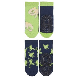 Sterntaler Baby Boys Flitzerair Twin Pack Gecko/Frogs Tile Speedster, navy