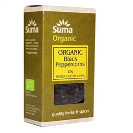 Suma Organic | Peppercorns - black, organic | 5 x 25g