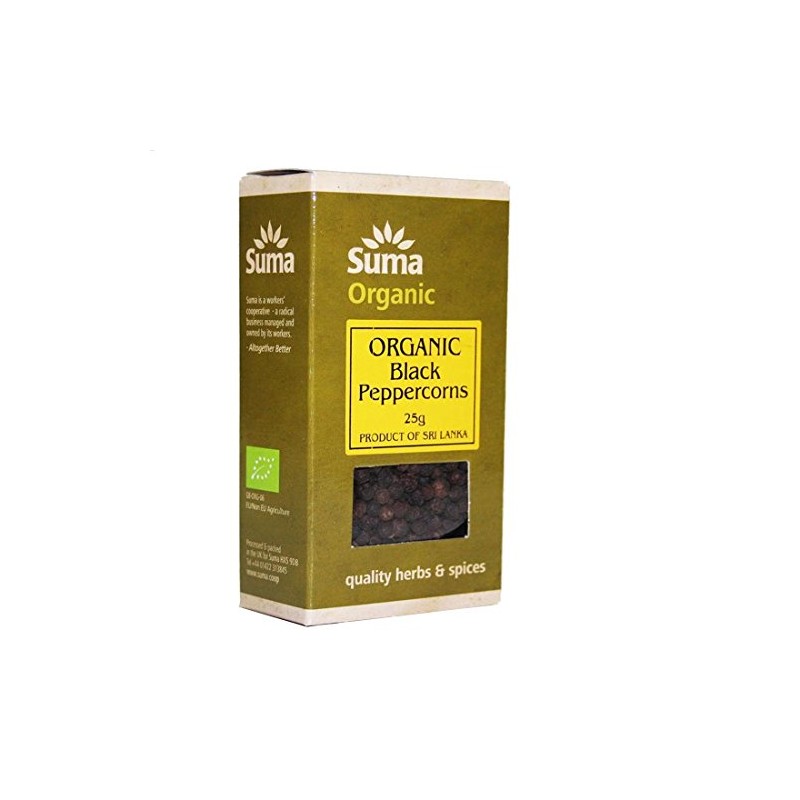 Suma Organic | Peppercorns - black, organic | 5 x