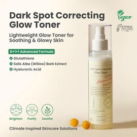 AXIS-Y Tónico iluminador corrector de manchas oscuras con 98% de glutatión y 5% de niacinamida, Tónico iluminador y calmante con ácido hialurónico, Cuidado de la piel coreano vegano y libre de