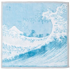 Yamamoto Hitoshouten Japanese Miscellaneous Goods Kyoto Accessories, Double-Sided Handkerchief for Cleaning Glasses and Smartphones, Ukiyo-e Fabric Collection, Great Wave Off Kanagawa, Approx. 9.8 x