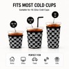 Reusable Ice Coffee Cup Sleeves for Cold Drink 16-32oz(Black Checked