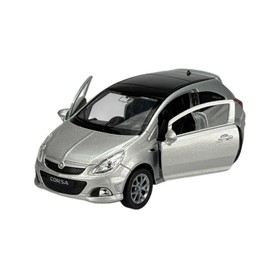 Welly Model Car Compatible with Opel Corsa OPC D Silver 3 Doors Approx. 1/34-1/39 Metal Model Car Die Cast New in Box