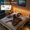 Metal Full bed frame with LED Lights,Full Size bed frame