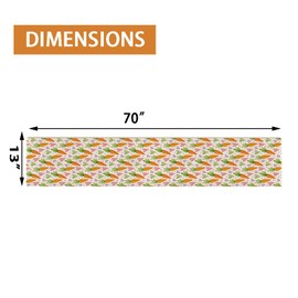 Easter Carrot Table Runner, Seasonal Spring Summer Kitchen Dining Table Decoration for Home Party Decor 13 x 70 Inch