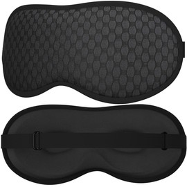 HIXO 3D Sleep Mask - Opaque Eye Mask with Memory Foam - Sleeping Mask & Nose Pad - For Men & Women - Pressure-Free, Adjustable & Breathable - Darkness for Better Sleep