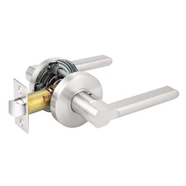 Probrico Interior Brushed Nickel Door Handle, Slim Handed Passage Door Handles, Keyless Door Levers Lockset for Closet and Hallway (1 Pack, Modern)