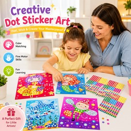 Dot Sticker Coloring Book for Kids – DIY Animal Mosaic Activity Book for Creative Learning & Play