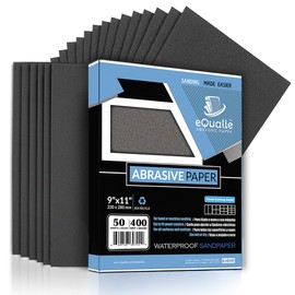 400 Grit Sandpaper Sheets - 50 Pack, 9x11 in, Reliable Silicon Carbide Abrasive for Extensive Surface Preparation on Wood, Metal, and Plastic Wet or Dry