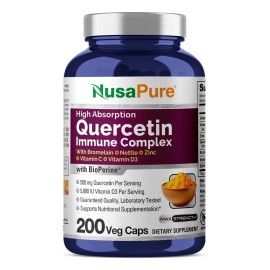 Nusapure Complejo De Quercetina + Bromelina + Vitamina C Sabor Sin Sabor