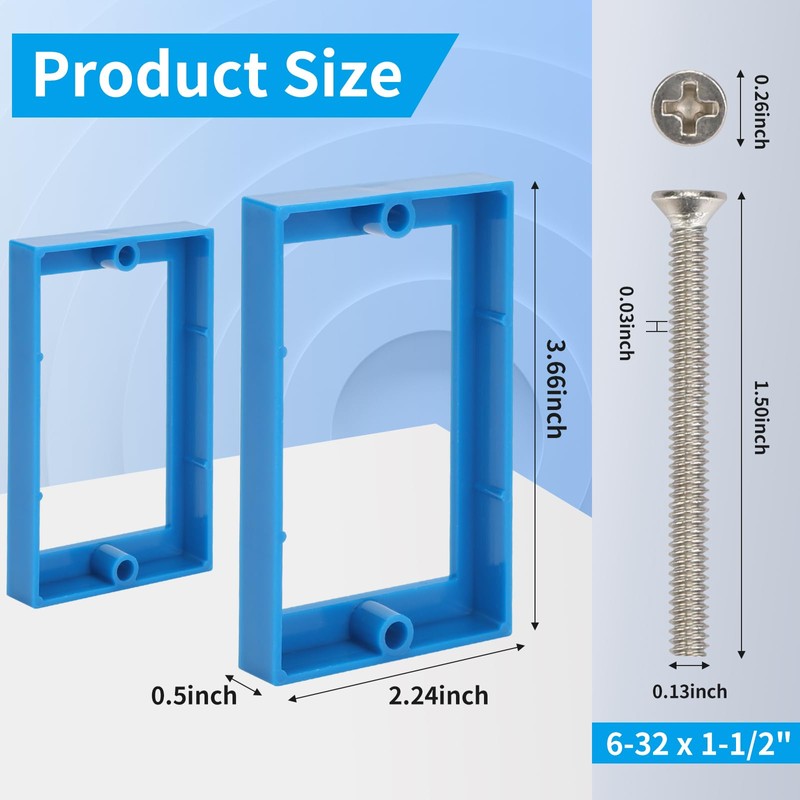 XGGYA 12PCS 1/2 Inch Single Gang Outlet Box Extender,Electric Outlet
