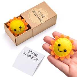 COLEESON Pocket Hug Sunflower Gifts, Sunflower Doll with Positive Affirmation Cards, Thinking of You Gifts, Cheer Up Gifts, Keepsake Ornament for Friends Warm Gifts for Christmas Birthday
