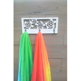 Handmade Weatherproof PVC Sea Turtle Hooks Indoor Outdoor Hat Towel Pool Rack Beach Decor