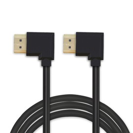 GINTOOYUN Right Angle HDMI Cable, 3ft 90 Degree HDMI Cable Male to Male, Support 4K Ultra HD, 3D Video, Ethernet, Audio Return Channel(Left)