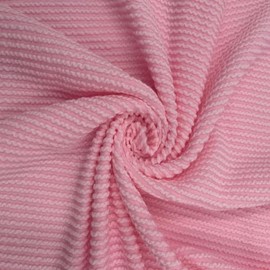 Texco Inc Rib Poly Rayon Spandex Heavy Weight Ribbed/4-Way Stretch/Knit Apparel DIY Fabric, Pink Light 5 Yards