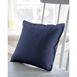 Adam Home Set of 4 Cotton Cushion Covers 20x20 Square Solid Colour Sofa Cushion covers with Zip Closure for Office,Car,Couch,Living Room,Bedroom Décor (Pack of 4, Navy Blue)