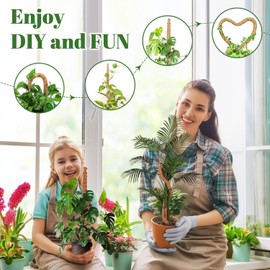 Monaeco Plants Moss Pole Support, 2PCS 64cm Bendable Vines Stakes, Flexible Ferns Climber Post, Customizable Coco Coir Rod Seedling Uphold for Monstera, Platycerium & Philodendrons Growth (64CM)