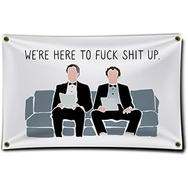 Step Brothers The Interview Flag 3x5Ft Large We are here to Fk Sht Up Banner Compatible Tapestry HD Printing 100D Polyster for Patio Garden Man Cave Room Decor Outdoor/Indoor
