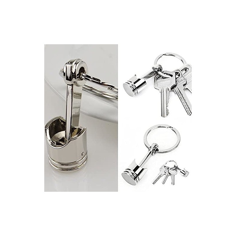 MauSong Creative Auto Parts, Mini Engine Piston Model Keychain, Alloy