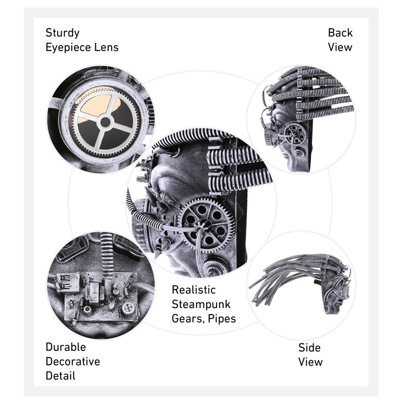 Attitude Studio Steampunk Smiling Joker Full Mask Goggles Costume -