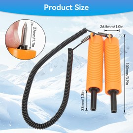 Ice Fishing Safety Pick, Stainless Steel Ice Awls Emergency Gear Retractable Ice Picks for Outdoor Winter Ice Fishing Emergency Gear Ice Safety Pick for Ice Fishing, Ice Skating Ice Safety Spikes