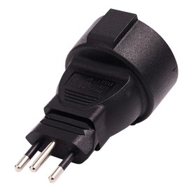 JORINDO Brazil 3 Pole Male to Germany 2 Hole Female AC Adapter,Brazilian Standard 3 pin Plug Converted to German Standard 4.8MM Round Hole Socket Power Converter(Brazil Male to Germany Socket)