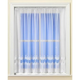 Colbury White Voile Net Curtain - Two Metre Width (Drop 152cm (60”)) - Sheer Semi Transparent Slot Top Privacy Drapes