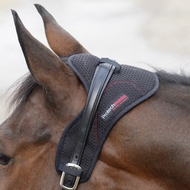 PROTECHMASTA Infrared Poll Guard for Horses - Ceramic Infused Lining - Perfect Protection & Comfort - Breathable Airmesh Outer - Hook and Loop Fastening - Black, Size FULL