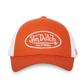 Von Dutch Kappe für Damen und Herren, Trucker-Kappe LOFB, verstellbar, weiß / orange, Einheitsgröße