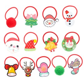 FOMIYES 50pcs Christmas Hair Ties Adorable Santa Claus Themed Accessories for Girls and Women Elastic Hair Scrunchies for Holiday Parties and Everyday Use