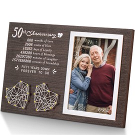 Yakucho Wedding Gifts for Couples, Anniversary for Parents, 50th Anniversary Picture Clip Frame, Gifts for Couple 50th Anniversary,Wife 50th Anniversary Present from Husband (50th)