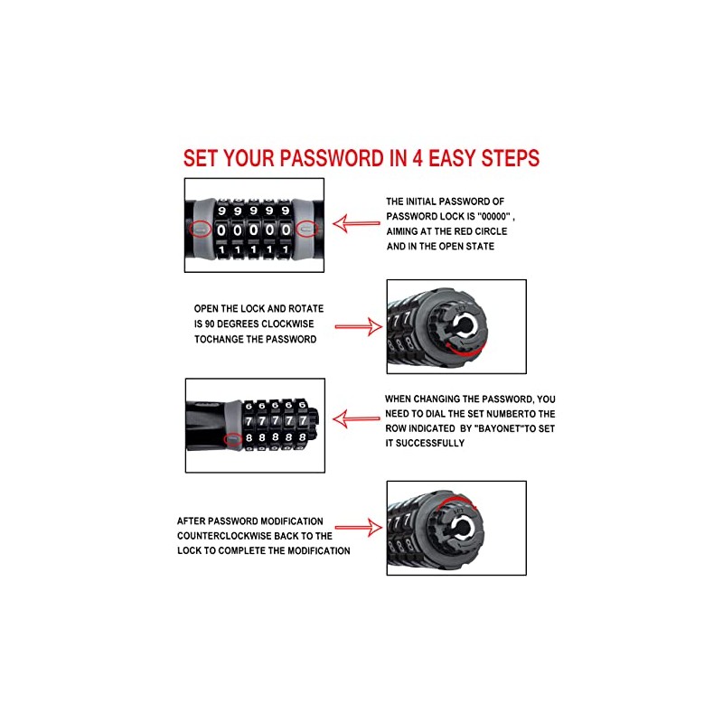 FYJIDY Bicycle Chain Lock,1 Meter Heavy Duty Steel Chain Lock