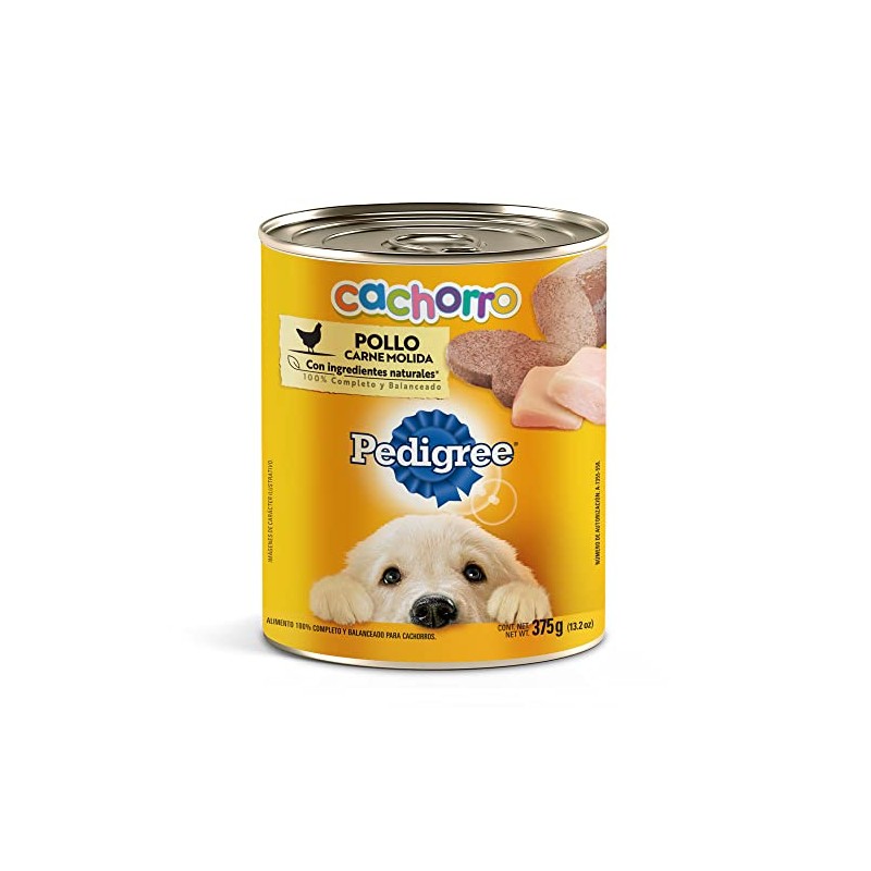 PEDIGREE Alimento para Perros Cachorros, Sabor Pollo Carne Molida 375