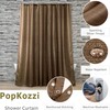 Popkozzi Brown Silver Glitter Shower Curtain: 78 Inch Glitter Luxury
