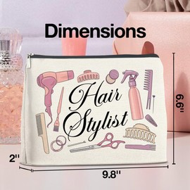 UPNEGE Hair Stylist Makeup Bag Hairstylist Gifts for Women, Gift for Hairdresser Hair Stylist Cosmetic Bag Zipper Makeup Pouch