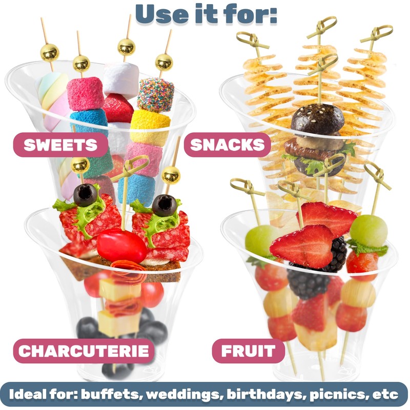 CUSINIUM 50 Pack 4.73 oz Plastic Charcuterie Cups + 200