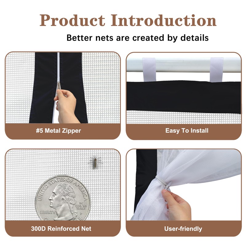 SCOCANOPY Replacement Mesh sidewall for Most 10x10 Canopy Or Gazebo,(Black)