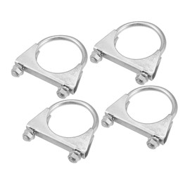 REPAIROCK Round U Bolt Clamp/Muffler Exhaust Clamps for Car RV Truck Boat/Durable Mild Steel 2.35" ID 60mm / 4 Pcs Silver Tone Auto Replacement Parts