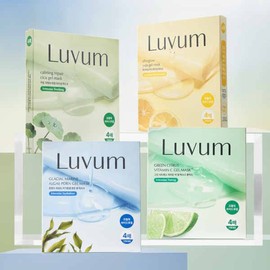 Lovium Loveum gel mask 4 sheets (young cica/citron/PDRN/green citrus) 111806 (Glow tone up) Green citrus gel mask / 러븀 겔 마스크 4매 (어린시카/유자/PDRN/그린시트러스) 111806 (광채톤업) 그린 시트러스 겔 마스크