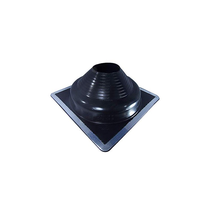 DEKTITE ROUND BASE PIPE FLASHING BOOT: #8 (DFE108B) BLACK Square